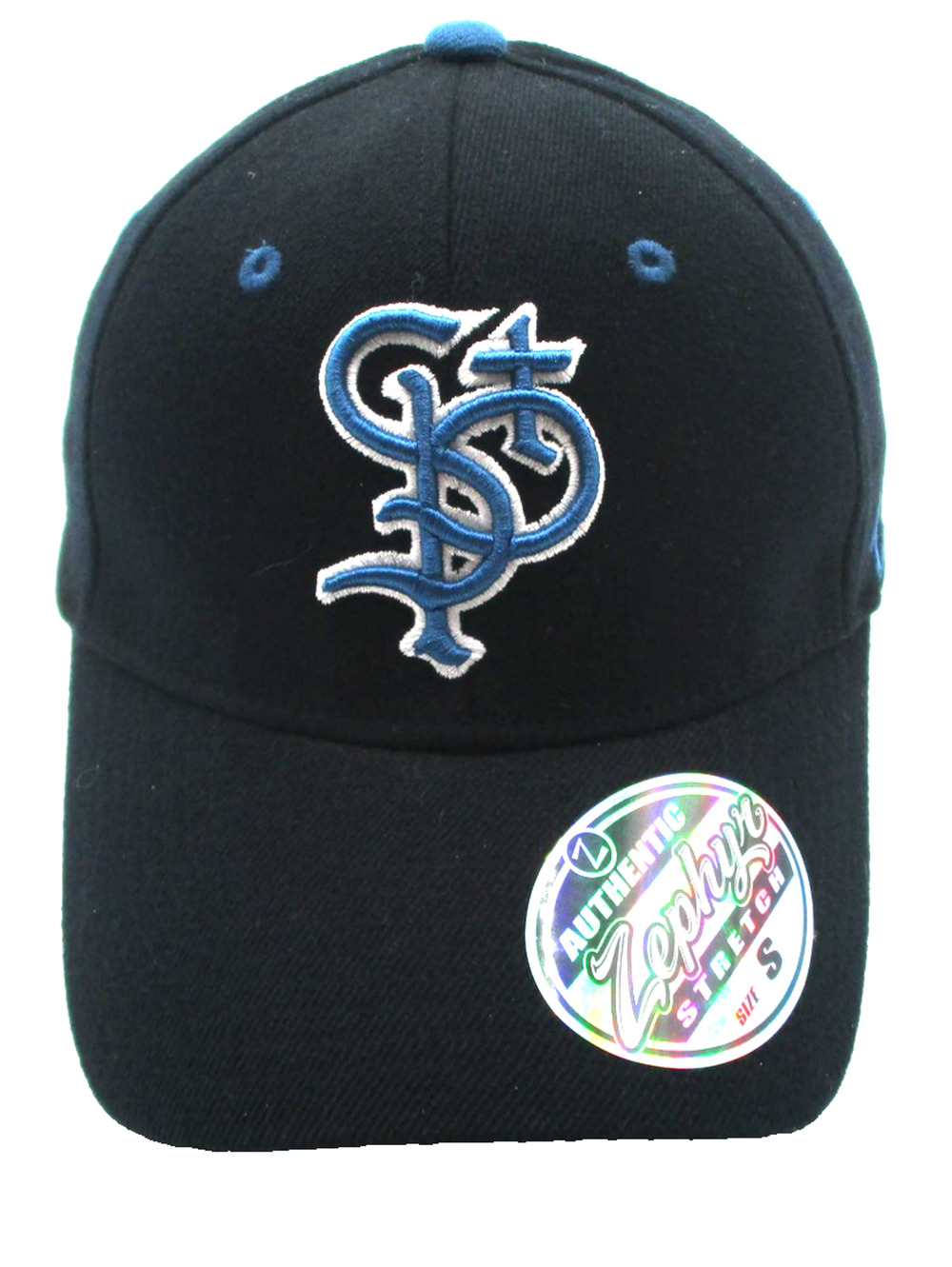 Saints Hat Cap Fitted Mens Small Blue Zephyr Stretch Fit Embroidered Script